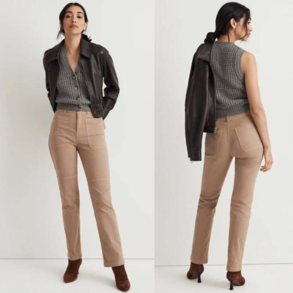 Madewell The '90s Straight Utility Pant Women's Sze 32 Garment-Dyed Canvas NO077